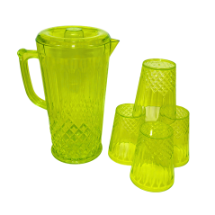 Carafe en mélamine + 4 Tasses Vert n°1