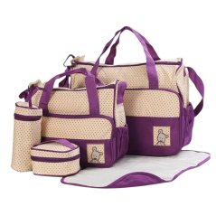 Sac pour bébé 4pcs beige violet
