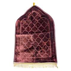 Tapis de Prière Seydina en Velours GM - Marron