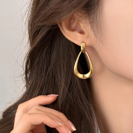 Boucles d'oreilles élégantes en alliage de zinc vintage en forme de larme
