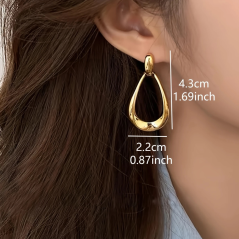 Boucles d'oreilles élégantes en alliage de zinc vintage en forme de larme