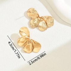 Boucles d'Oreilles Plaquées Or à Motifs Floraux