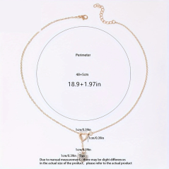 Collier Y Élégant avec Pendentif Cœur en Strass