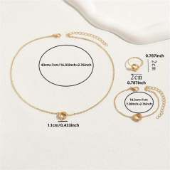 Ensemble de bijoux 3pcs élégant avec cercle de fleurs torsadées