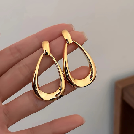 Boucles d'oreilles élégantes en alliage de zinc vintage en forme de larme