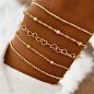 Ensemble de 5 Bracelets En Chaîne Fine - Doré