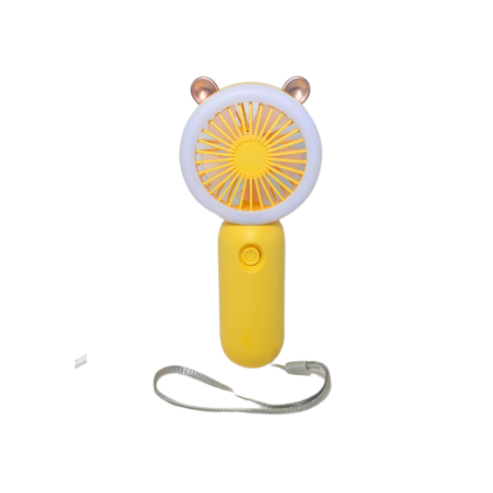 Mini ventilateur portable avec lumière- coloris jaune