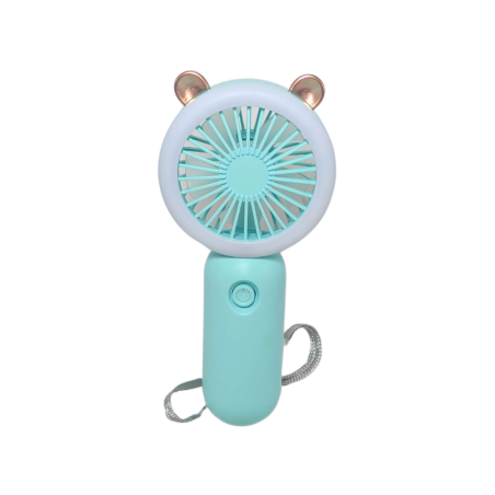 Mini ventilateur portable avec lumière- coloris bleu