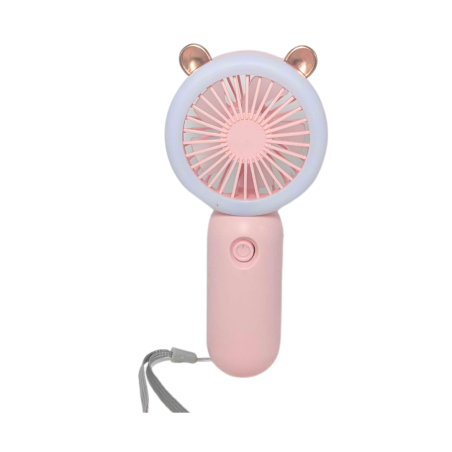Mini ventilateur portable avec lumière- coloris rose