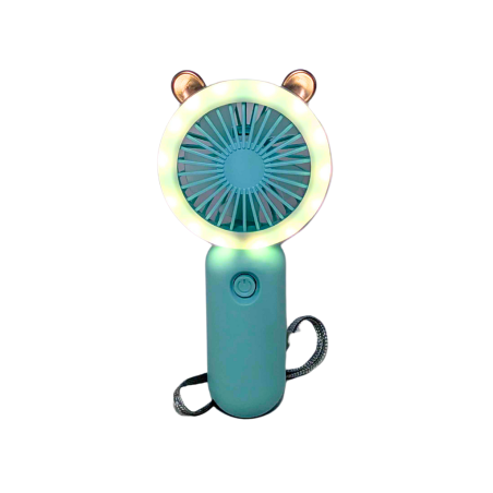 Mini ventilateur portable avec lumière- coloris bleu
