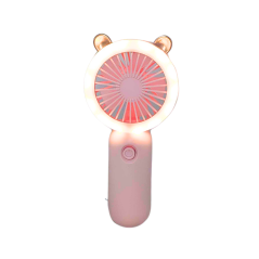Mini ventilateur portable avec lumière- coloris rose