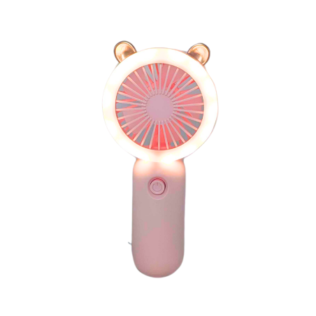 Mini ventilateur portable avec lumière- coloris rose