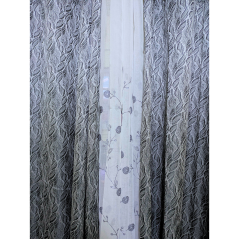 Rideaux brocard 3 pièces gris N°1