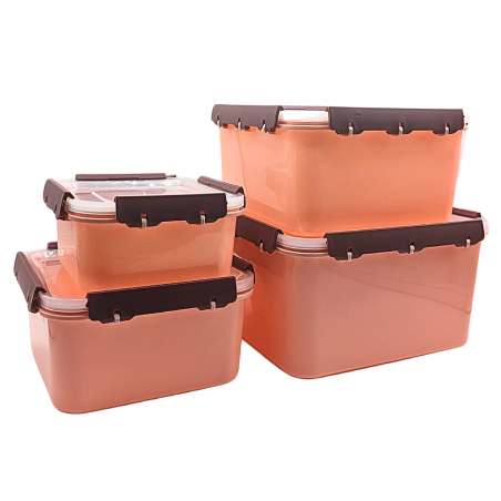Bocal 4pcs en plastique saumon