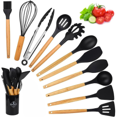 Ustensiles de cuisine en silicone 12 pcs NOIR
