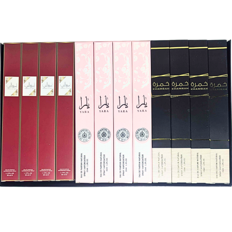 Paquet 24 eau de parfum mélange de 4 YARAH / KHAMRAH/AMEERAT AL ARAB