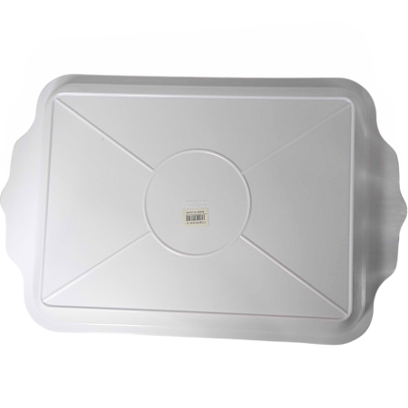 Plat en mélamine incassable blanc doré 48cm x 31,4cm