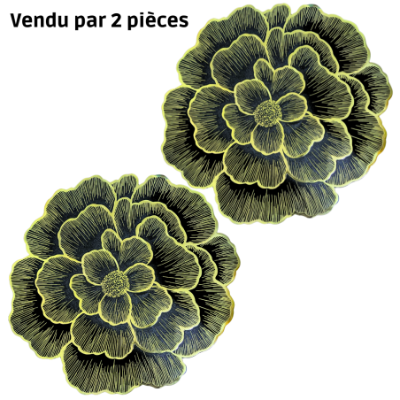 2 Set de table doré noir - LUXE 38cm