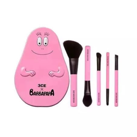 Set de 5 Pinceaux avec boite BarbaPapa 3xCE rose