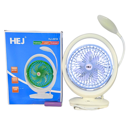 Mini Ventilateur rechargeable électrique avec Lampe HJ-2018 Bleu