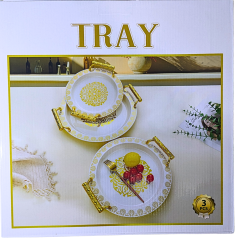 Set de 3 plats en mélamine TRAY Blanc