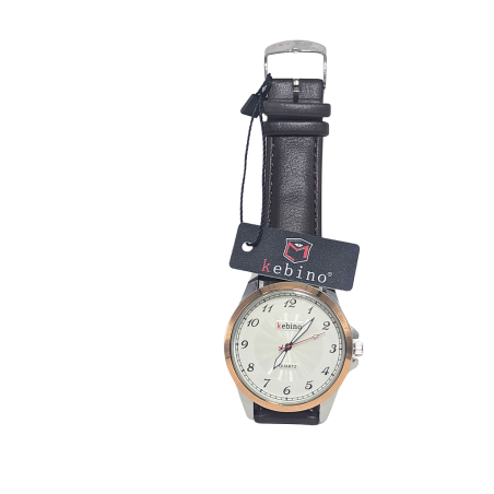 Montre Homme KEBINO Fond Blanc marron Foncé