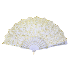 Éventail à motif floral Blanc N°3