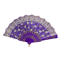 Éventail à motif floral Violet N°2