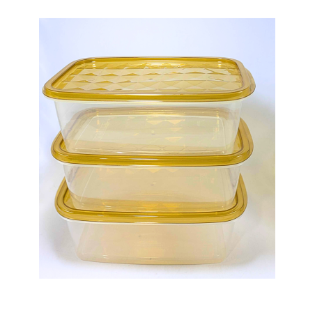 Boîte en plastique 3 pièces Marron