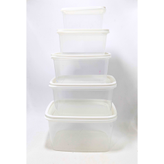 Boîte en plastique 5 pièces Blanc