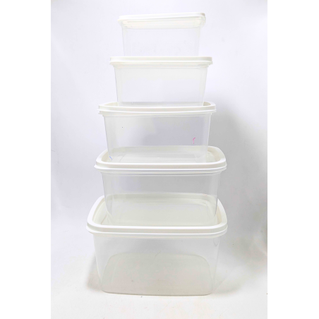 Boîte en plastique 5 pièces Blanc