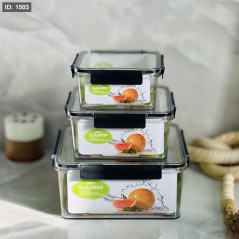 Boîte en plastique 3 pièces Noir 3500ML