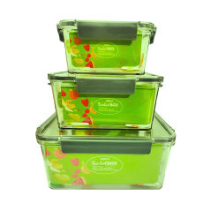 Boîte en plastique 3 pièces Vert olive 3500ML