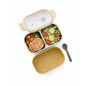 Boîte à lunch avec cuillère beige marron