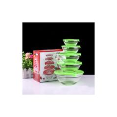 Ensemble de bols en verre 5 pièces vert