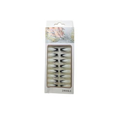 Faux-ongles 12 pièces fan blanc