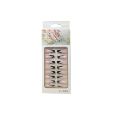 Faux-ongles 12 pièces fan rose clair 