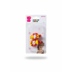 Lot de 2 barrettes jaune rouge