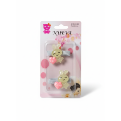 Lot de 2 chouchous love gris vert