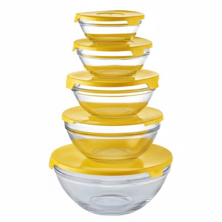 Ensemble de bols en verre 5 pièces Jaune