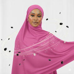 Col hijab jersey Rose clair 2 mètres