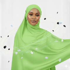 Col hijab jersey Vert turquoise 2 mètres