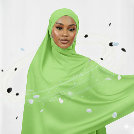 Col hijab jersey Vert turquoise 2 mètres