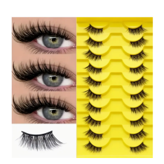 Lot de 10 paires de faux demi cils 3D