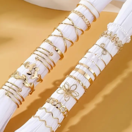 Lot de 21 bagues élégantes Renée