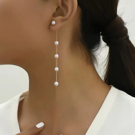 Boucles D'oreilles en perles - Doré