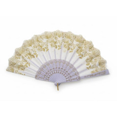 Éventail à motif floral Blanc N°2