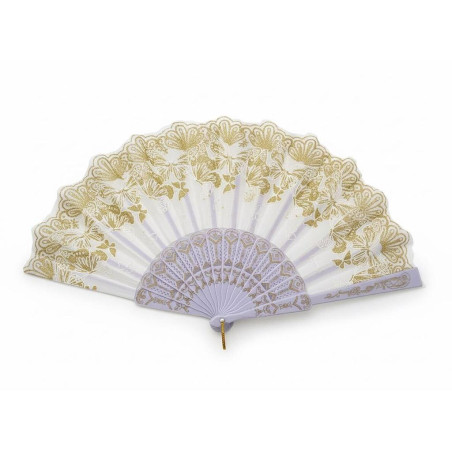 Éventail à motif floral Blanc N°2