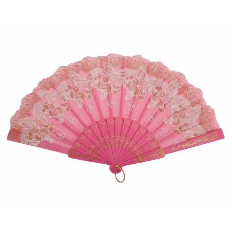 Éventail à motif floral Rose clair N°2