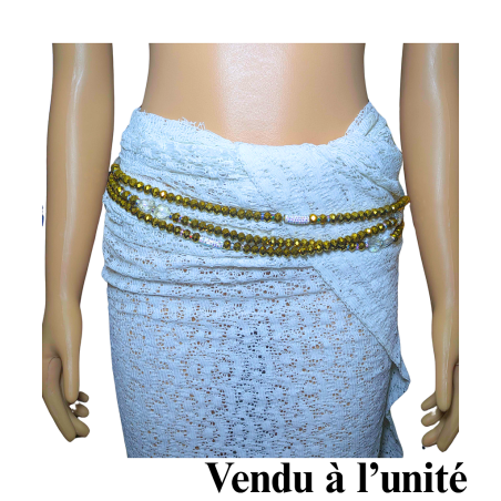 Chaine de taille - grosses perles doré